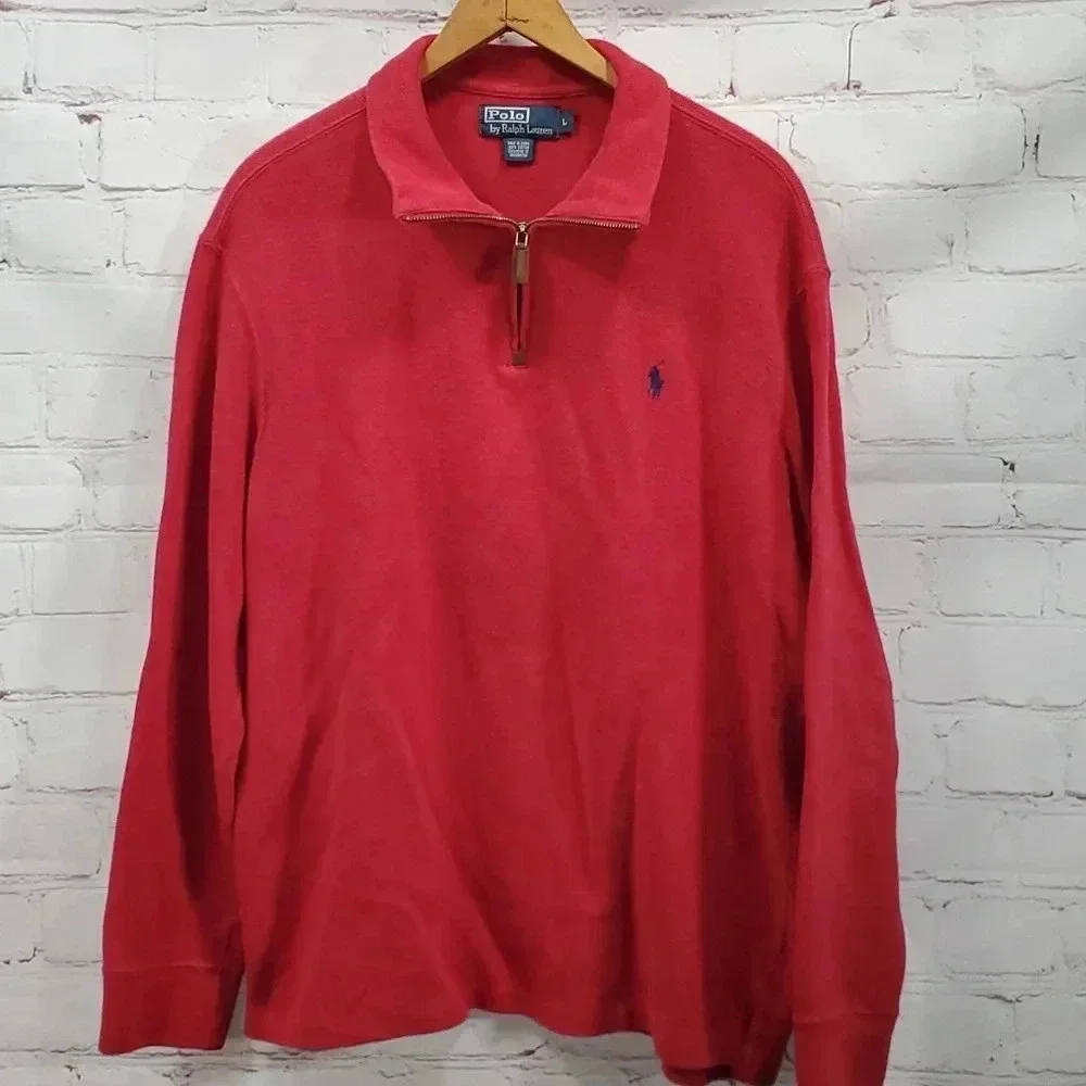 Polo Ralph Lauren Quarter Zip Pullover Sweater Jacket Sweatshirt Men's Size L